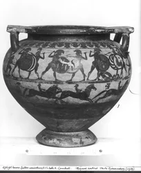 Guerrieri in combattimento, retro del 